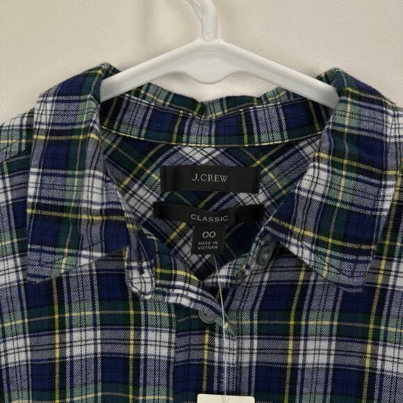 J.Crew Button Down Shirt Plaid Flannel Classic Fit Boyfriend Preppy US 00 NWT - Picture 7 of 14